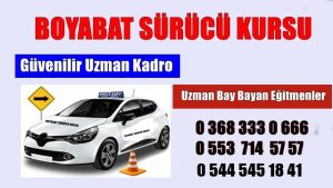 Kaliteli eğitim güvenli bir sürüş için Boyabat Sürücü kursu Ehliyet