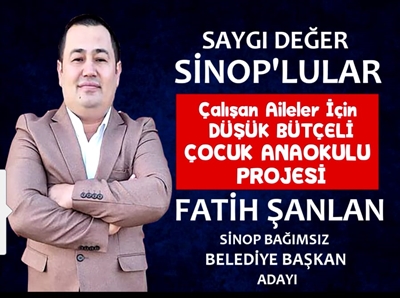 Sinop Belediye başkanlığı için Bağımsız aday olan Fatih Şanlan'dan çalışan