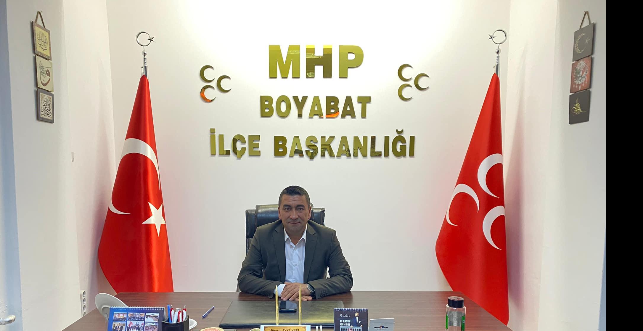 Milliyetçi Hareket Partisi Boyabat ilçe başkanı Hüseyin Ayyüksel yaklaşan yerel