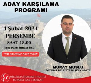 Milliyetçi Hareket Partisi Boyabat ilçe başkanlığı 31 Mart 2024 yerel