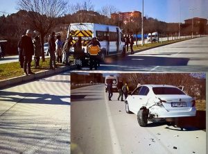 Boyabat Daylı Köyü mevkiinde içinde öğrenci taşıyan servis minibüsü otomobille 