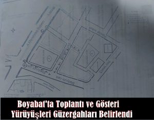 Boyabat Kaymakamlığı ve Emniyet birimlerince belirlenen resmi toplantı ve gösteri