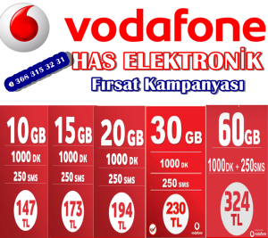Has Elektronik Boyabat Vodafone bayisinde internet kampanyası başladı. 10 GB,