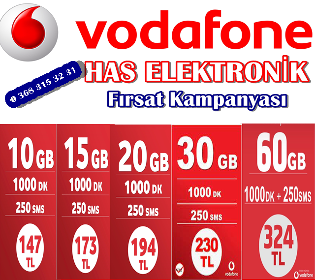 Has Elektronik Boyabat Vodafone bayisinde internet kampanyası başladı. 10 GB,