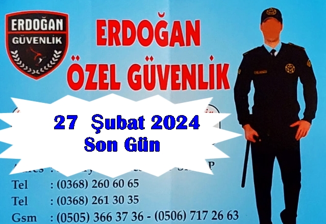 Boyabat Erdoğan Özel Güvenlik’ten duyuru: Özel güvenlik belgesi yenileme ve