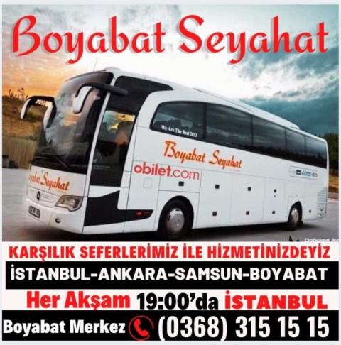 Boyabat Seyahat 1975'ten bugüne son model a kalite otobüsleriyle güvenle