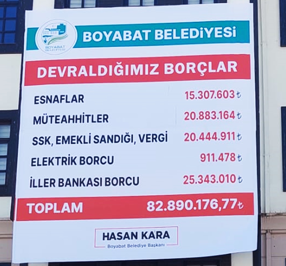 Ak Partili Boyabat belediye başkanı Mehmet Ermiş neredeyse sıfır borçla