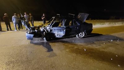 Boyabat Daylı Köyü mevkiinde gece saatlerinde meydana gelen trafik kazasında