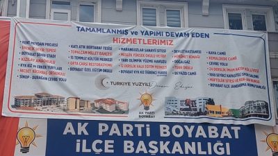 Boyabat Ak Parti Boyabat İlçe Başkanlığı bulunduğu binaya tamamlanmış ve