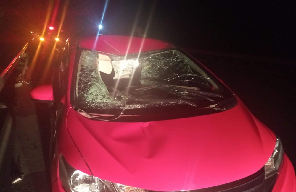 Boyabat'tan Sinop istikametine seyir halinde bulunan otomobilin tekerleği kopunca çift