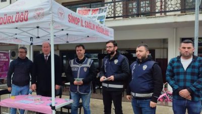 21 Ekim 2024 tarihinde Boyabat pazarında, İlçe Sağlık Müdürlüğü ve