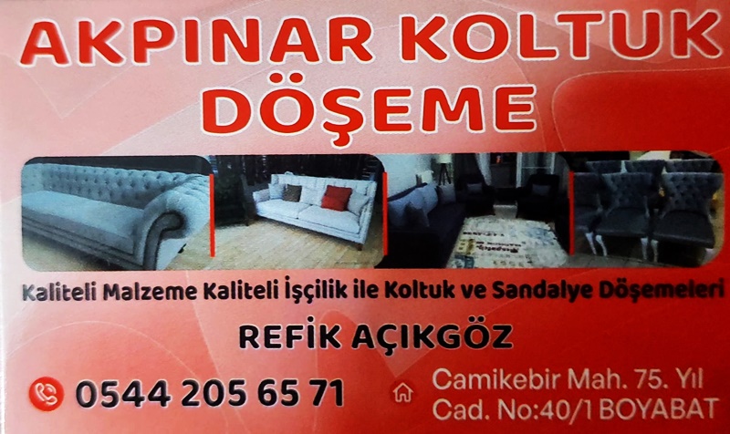 Akpınar Koltuk Kanepe Döşeme  Refik Açıkgöz Hal yeri altı
