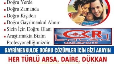 CKR  Emlak ile ev sahibi olmak çok kolay! Daire, dükkan,