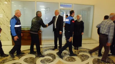 Boyabat Belediyesi'nde Ramazan Bayramı öncesi mesai bitiminde geleneksel bayramlaşma töreni