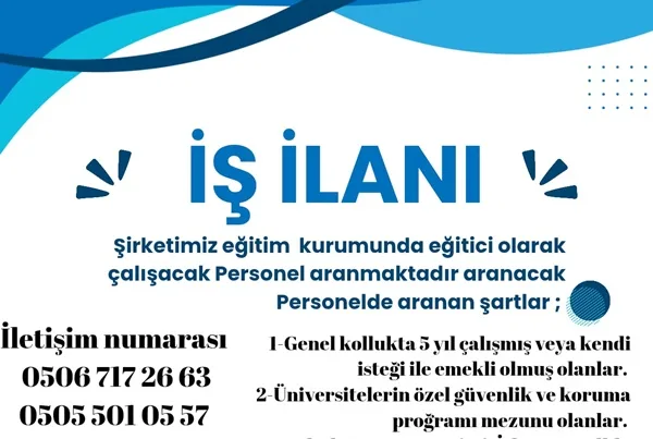Erdoğan güvenlik şirketine çalıştırılma üzere personel alınacaktır. Aşağıdaki kriterlere uygun