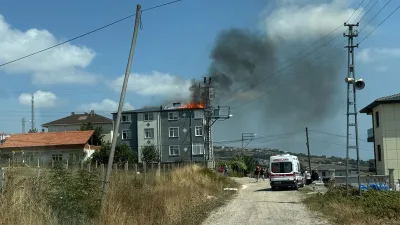Sinop Devlet Hastanesi Karşısında Büyük Yangın Panik yaşattı. Alevleri gören