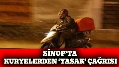 Sinop genelinde etkili olan şiddetli rüzgar ve fırtına moto kuryeleri