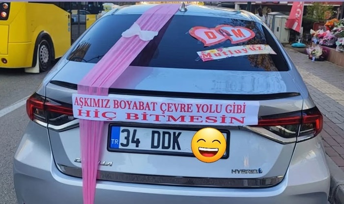 Yıllardır tamamlanamayan Boyabat Çevre Yolu, bu kez gelin arabasına yazılan