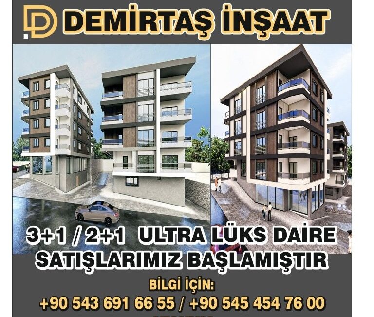 Samsun Atakum Çobanözü’nde Demirtaş İnşaat güvencesiyle yükselen ultra lüks 2+1