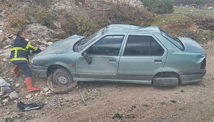 Boyabat, Yiğren köyü mevkiinde akşam saatlerinde korkutan bir trafik kazası