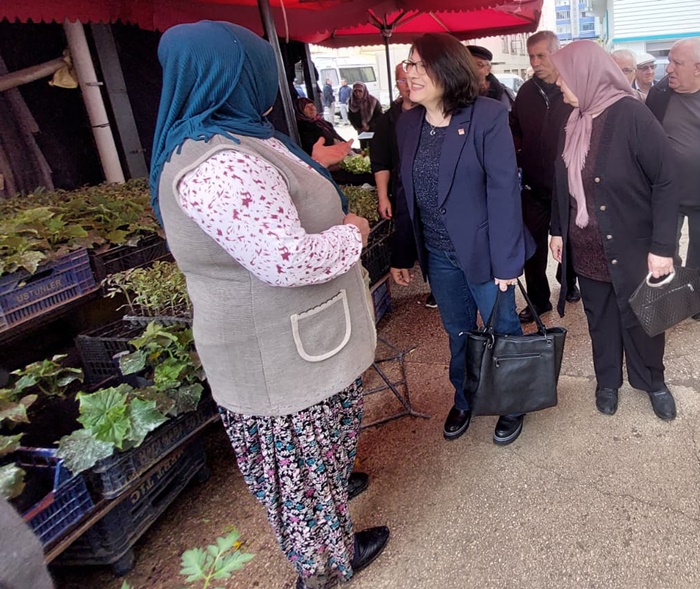 Boyabat’ta Pazar Yeri "Dert Küpü" CHP İlçe Başkanı Hülya Çelik Sahaya İndi!1