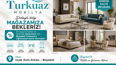Boyabat ve Sinop’un en büyük mobilya mağazası Turkuaz Mobilya’da ev