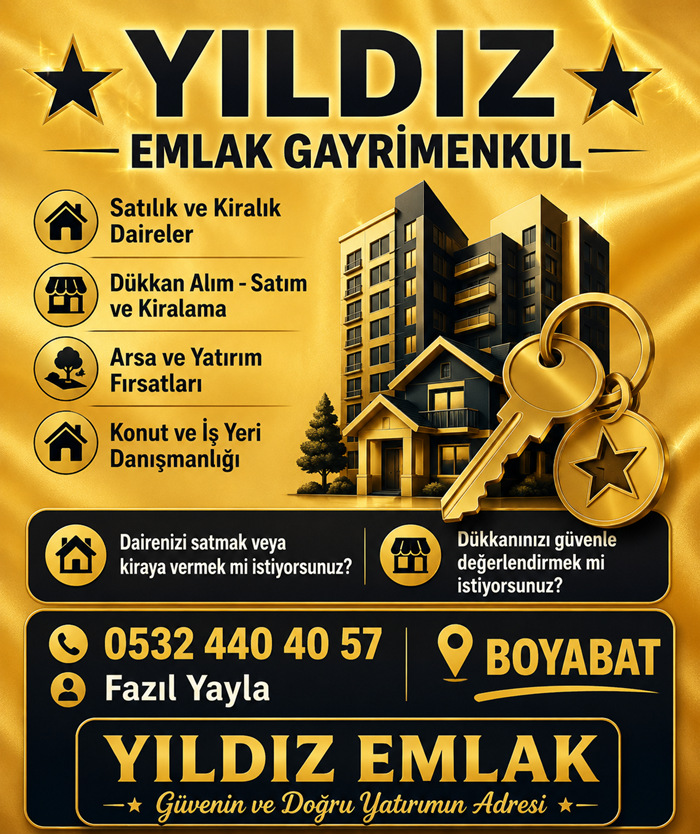 Boyabat Yıldız Emlak ve Gayrimenkul Danışmanlığı 3 boyabat emlakcilar satilik kiralik sahibinden daireler yildiz emlak85758757