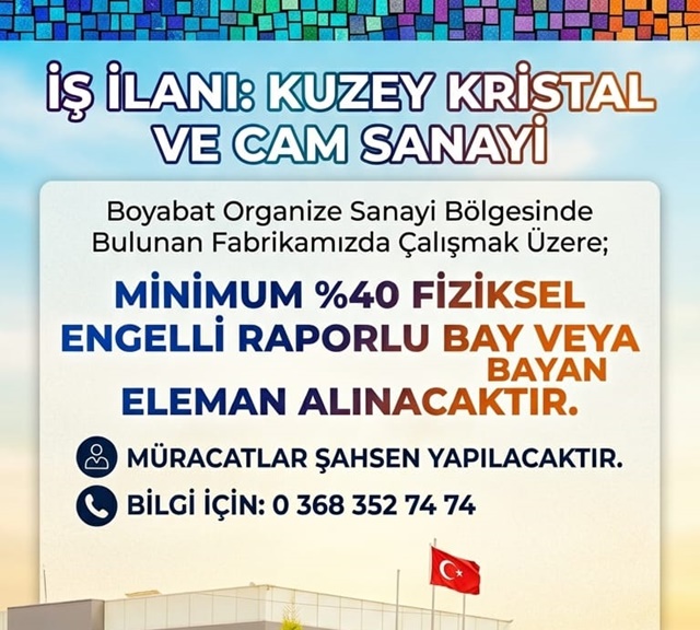 Boyabat Organize Sanayi Bölgesinden bulunan,