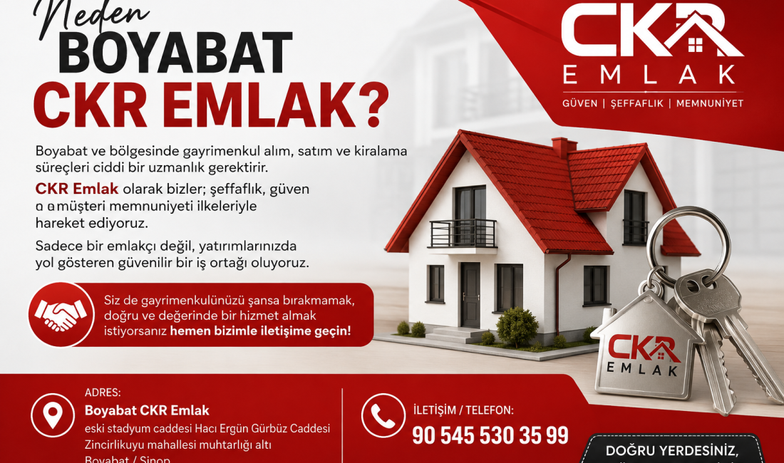 Boyabat Yıldız Emlak Boyabat ve çevresinde gayrimenkul sektörünün nabzını tutan
