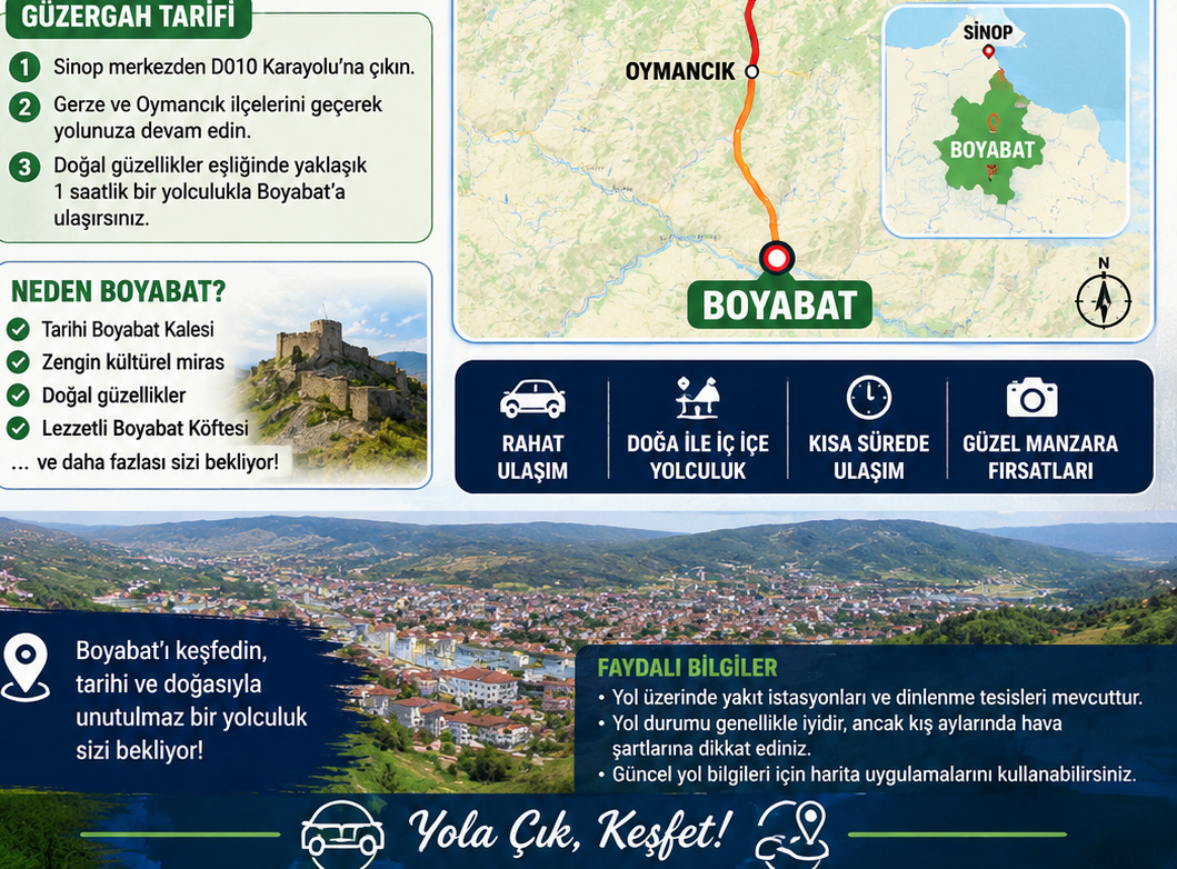 Boyabat’a Nasıl Gidilir? (Ulaşım Rehberi, Otobüs, Araç ve Yol Tarifleri)5757