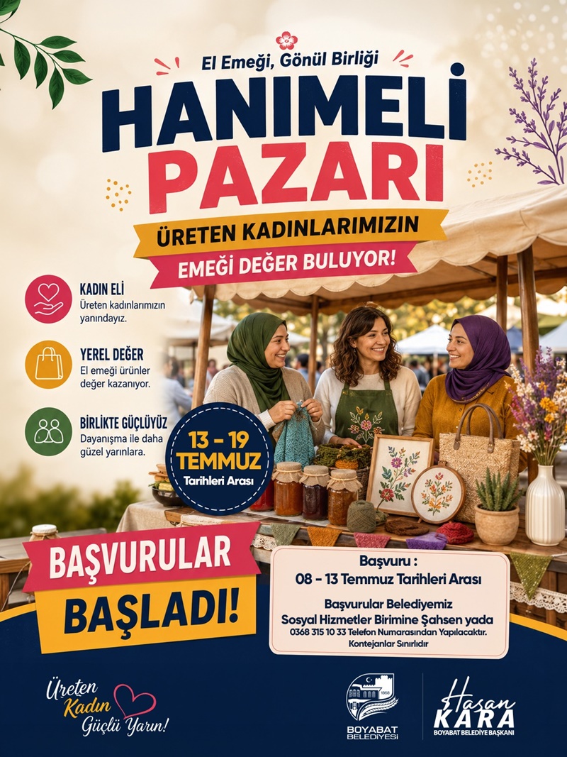 Boyabat Hanımeli Pazarı Başvuruları Başladı! Üreten Kadınlara Büyük Destek 2 Boyabat Hanımeli Pazarı Başvuruları Başladı! Üreten Kadınlara Büyük Destek7777