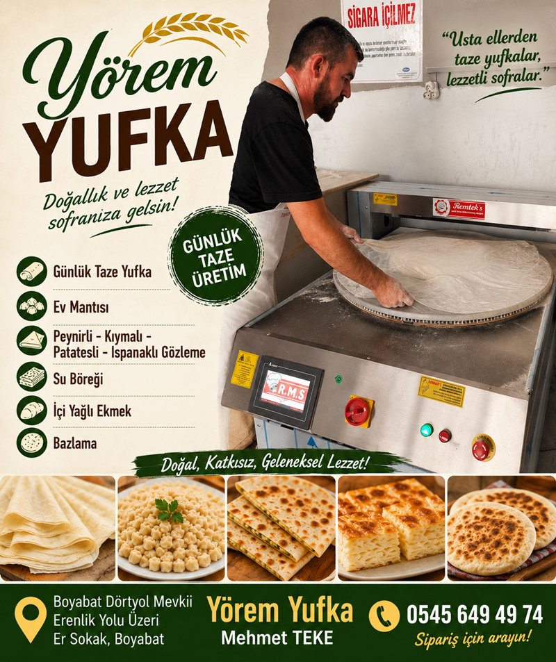 Yörem Yufka Boyabat'ta Taze Yufka, Mantı ve Gözleme Lezzeti 2 Yörem Yufka Boyabat'ta Taze Yufka, Mantı ve Gözleme Lezzeti57