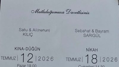 Boyabat esnaflarından merhum Ali Kılıç'ın kızı Öğretmen Büşra Nur ve