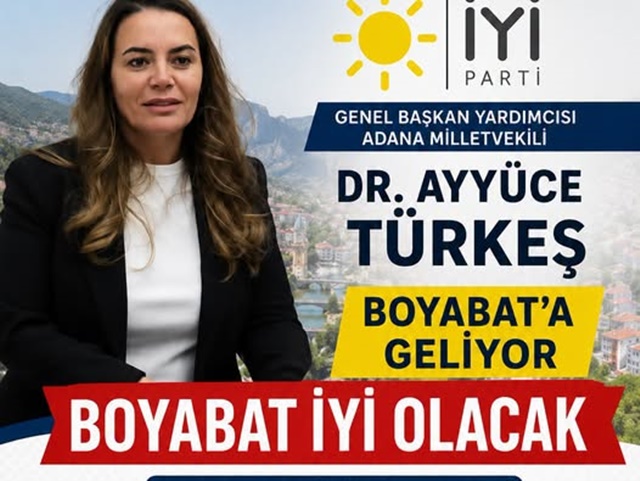 İYİ Parti Genel Başkan Yardımcısı Dr. Ayyüce Türkeş Boyabat’a Geliyor