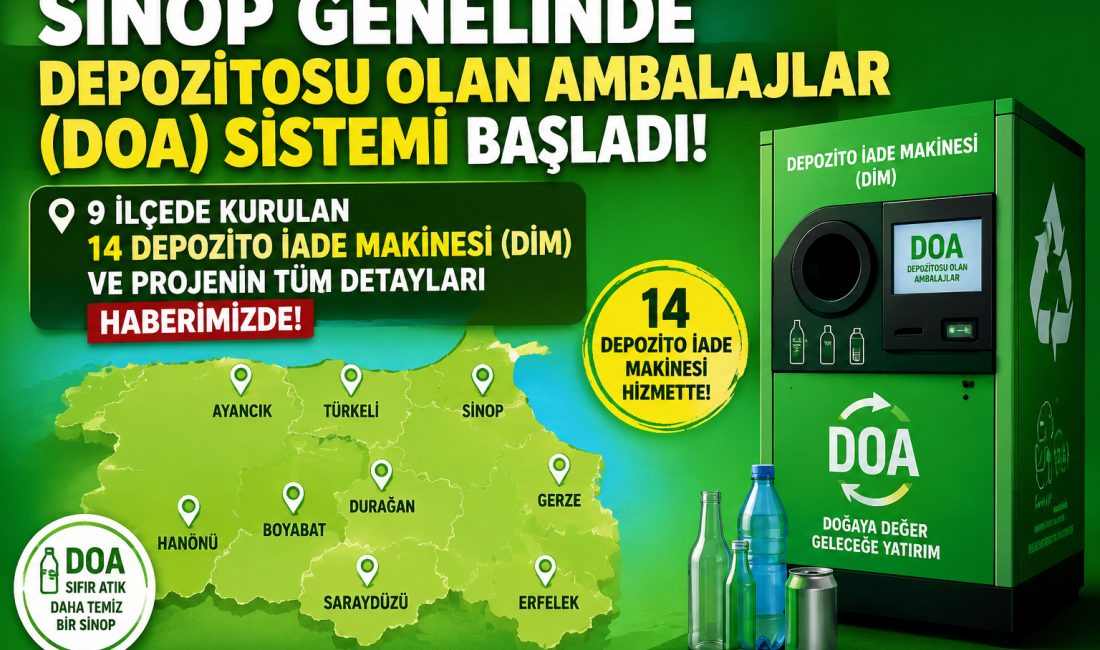 Sinop ve tüm ilçelerinde Depozitosu Olan Ambalajlar (DOA) Sistemi başladı.