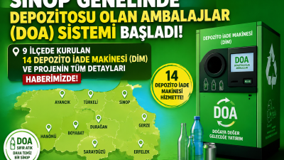 Sinop ve tüm ilçelerinde Depozitosu Olan Ambalajlar (DOA) Sistemi başladı.