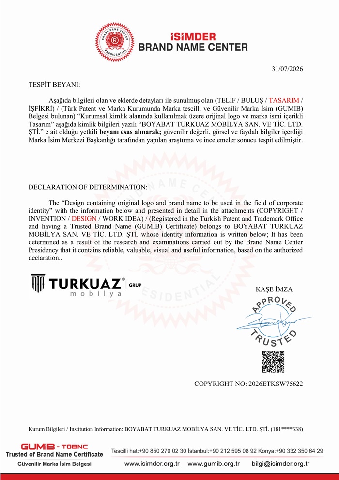Boyabat’ın Gururu Turkuaz Grup Mobilya Artık Tescilli Marka! 5 Boyabat’ın Gururu Turkuaz Grup Mobilya Artık Tescilli Marka!57575757