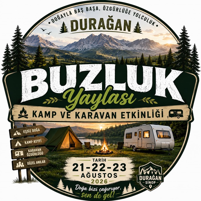 21-22-23 Ağustos tarihlerinde düzenlenecek Durağan Buzluk Yaylası Kamp ve Karavan