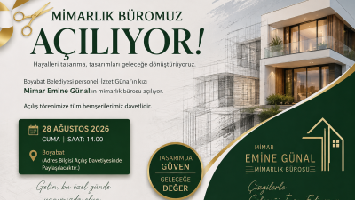 Boyabat Belediyesi personeli İzzet Günal’ın kızı Mimar Emine Günal’ın mimarlık