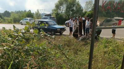 inop-Erfelek yolu Kayalar mevkiinde sürücünün direksiyon hakimiyetini kaybetmesi sonucu yoldan