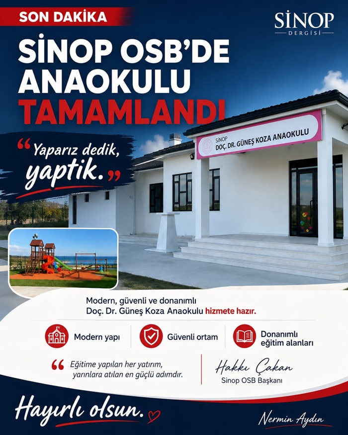 SİNOP OSB’DEN GELECEĞE DEĞERLİ YATIRIM 3 Sinop OSB yapimi Gunes Koza Anaokulu35