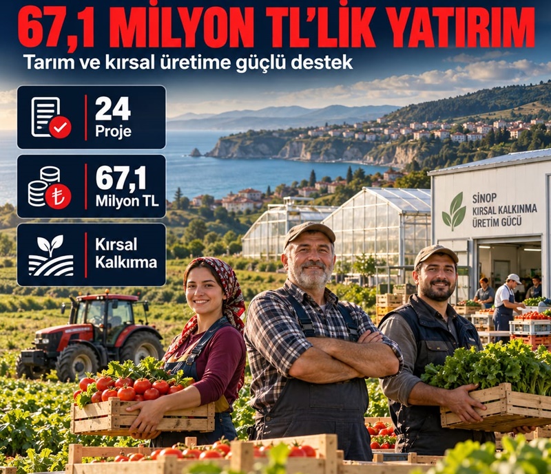 Sinop’ta Tarıma Büyük Destek: 24 Projeye 67 Milyon TL Hibe 1 Sinop’ta Tarıma Büyük Destek: 24 Projeye 67 Milyon TL Hibe