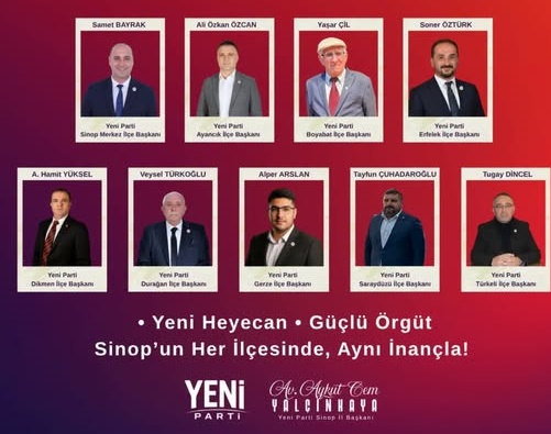 Yeni Parti Sinop İlçe Başkanları Belli Oldu! İşte İlçe İlçe Tam Liste 1 Yeni Parti Sinop İlçe Başkanları Belli Oldu! İşte İlçe İlçe Tam Liste