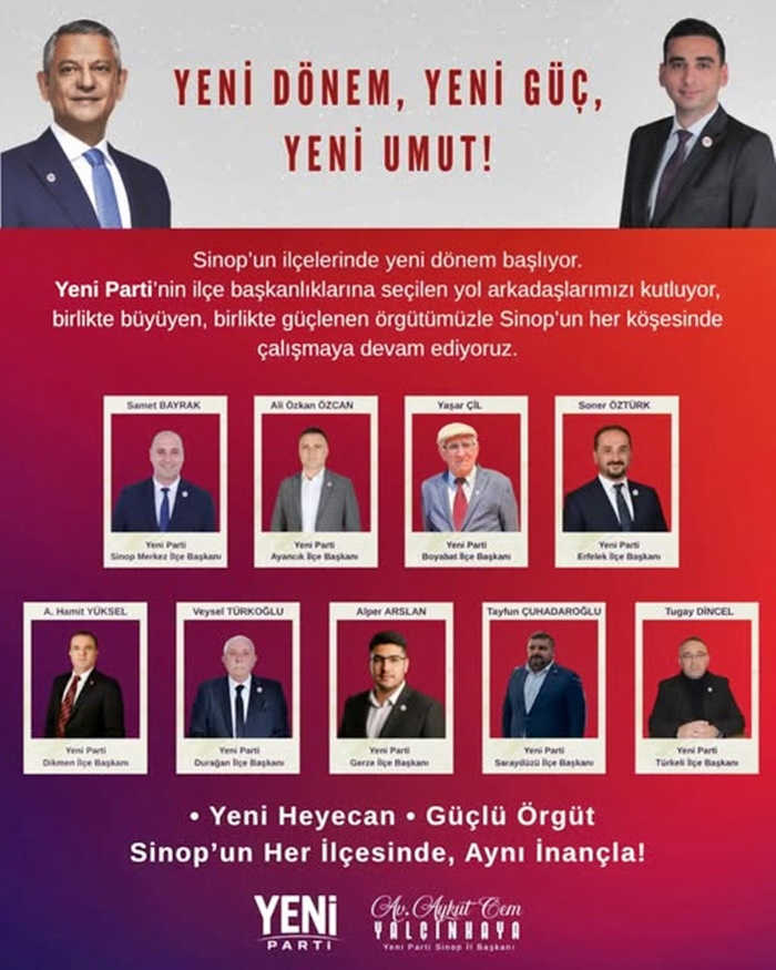 Yeni Parti Sinop İlçe Başkanları Belli Oldu! İşte İlçe İlçe Tam Liste 2 Yeni Parti Sinop İlçe Başkanları Belli Oldu! İşte İlçe İlçe Tam Liste57